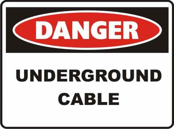 Danger Underground cables sign