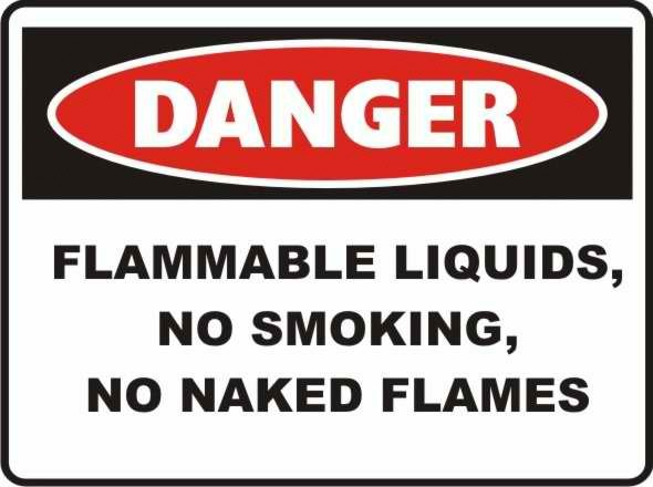 Danger Flammable liquids no smoking Sign